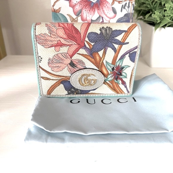 Authentic GUCCI Marmont Flora Canvas Bifold Compact Wallet ❤️ - Picture 5 of 10